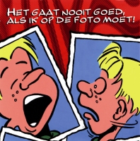 Het gaat nooit goed als ik op de foto moet